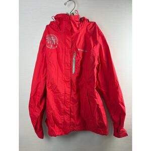 Women's Columbia bright pink jacket Dutch Bros windbreaker size small